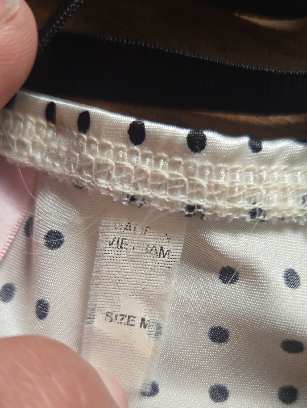 Heart Soul White Satin Polka Dot Cami with Black Sash Size M - Picture 5 of 7